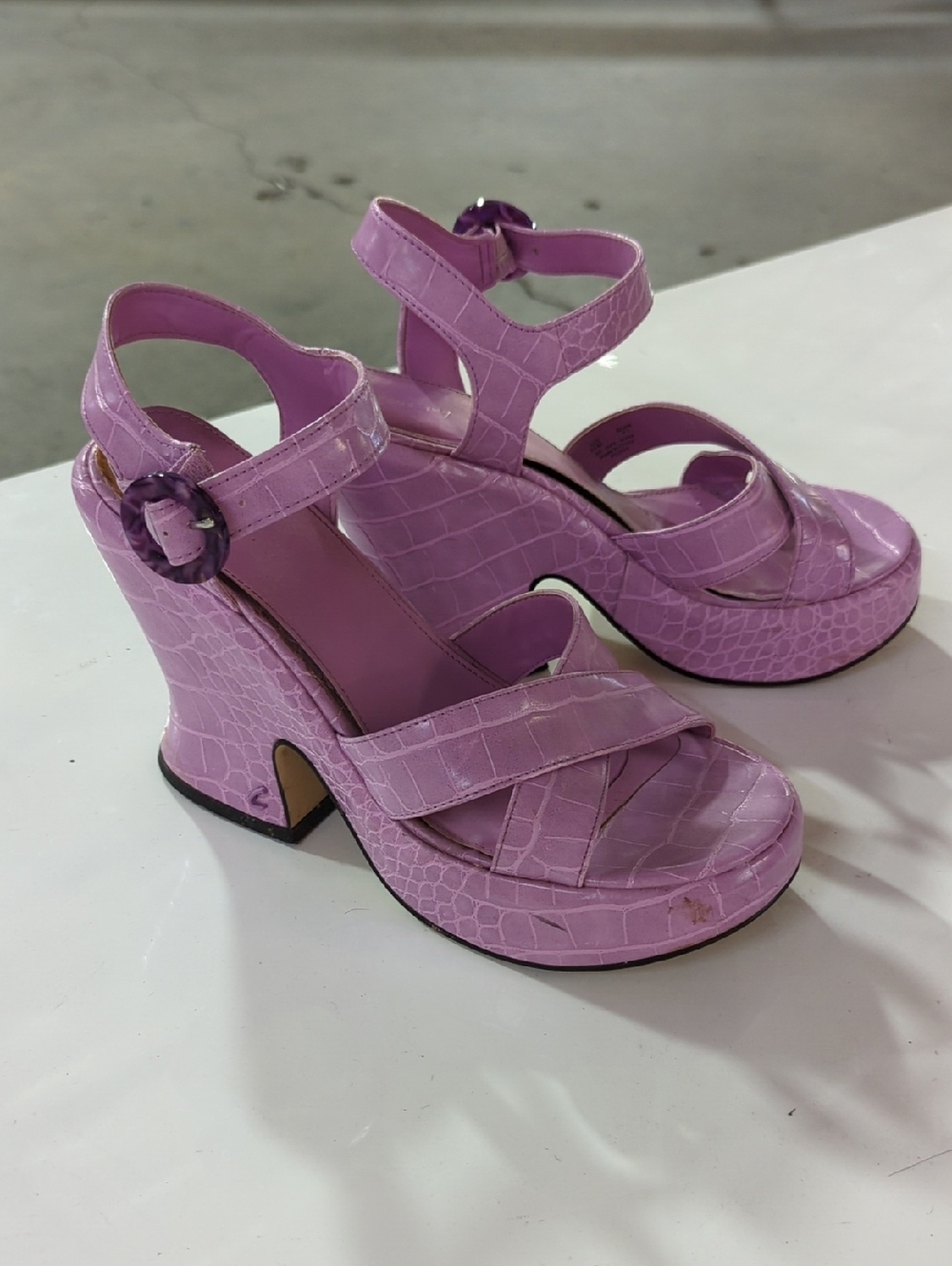 Circus NY Women’s Lavender Platform Wedge Sandals